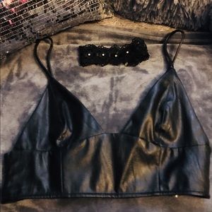 Sexy Leather Crop Top🖤